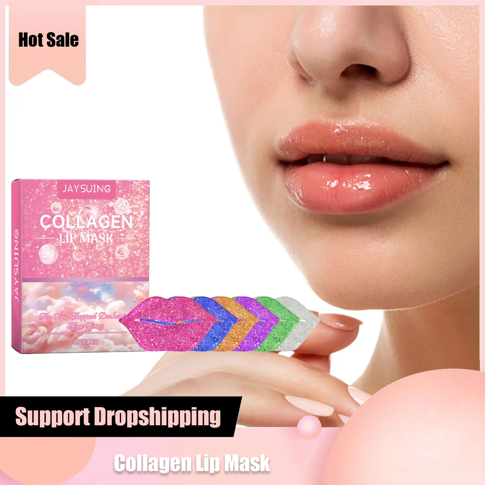 

Collagen Lip Mask Fade Lip Line Anti Wrinkle Lips Plumper Hyaluronic Acid Moisturizing Firming Nourish Hydrating Lip Patches Gel