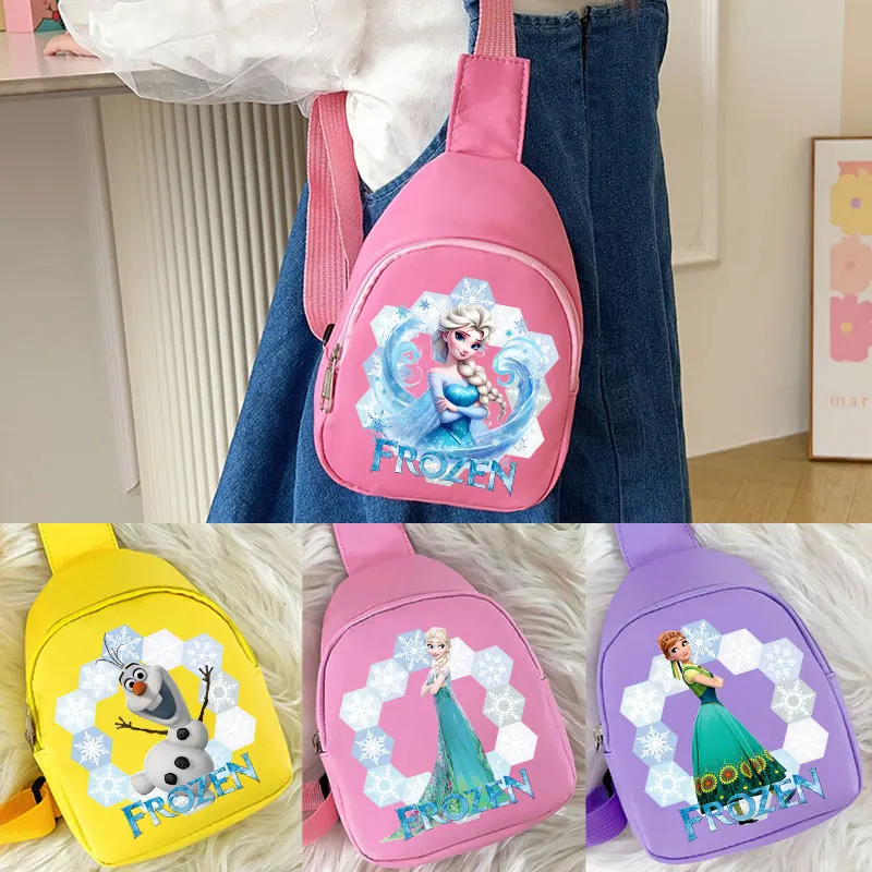 For Frozen Cross Shoulder Backpack Girl Kindergarten Cartoon Elsa Anna Student School Bag Classic Lightweight Christmas Gifts