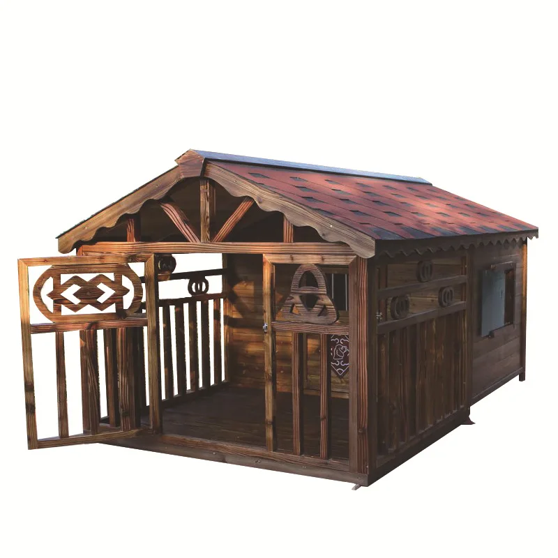 

Manufacturer spot outdoor dog house wooden dog villa bite-resistant kennel rain-proof kennel can be customized dog house pet ca