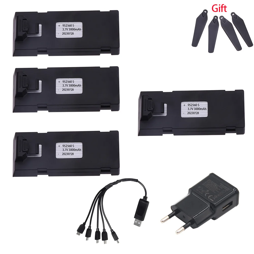 3.7V 3000mAh RC Drone Battery Accessory For E88 E88 PRO Ls-E525 E525PRO P1 K3 S2 Charger Mini Uav Drone Battery Special Rc Parts