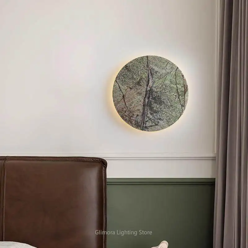 Stone Wall Lamp for Bedroom Living Room Entryway, Outdoor Waterproof LED Sconce for Patio Yard,Ambient Light for Background Wall