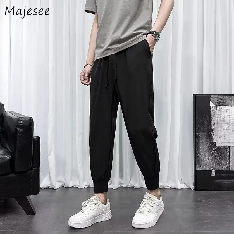 

S-4XL Harem Pants Men Clothing Summer Thin Trousers Hip Hop Streetwear Simply Korean Fashion Pantalones Baggy Pure Teens Sporty