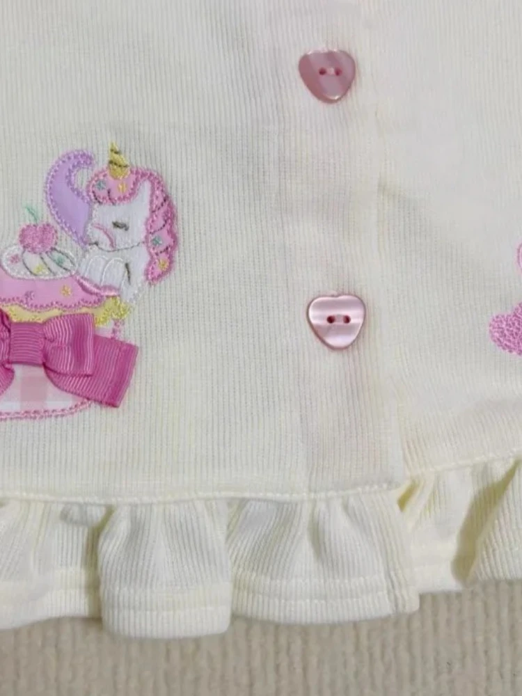Japanese Sweet Elegant Cute Top Women Cartoon Bunny Embroidery Bow Long Sleeve Jacket Y2K Casual Kawaii Fashion Popular Clothes - view 6