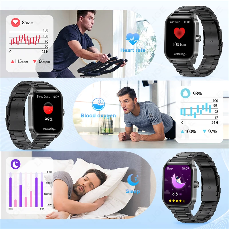 Lige novo original relógio inteligente das mulheres dos homens pulseira relógios inteligentes esportes de fitness à prova dwaterproof água masculino smartwatch para xiaomi android ios