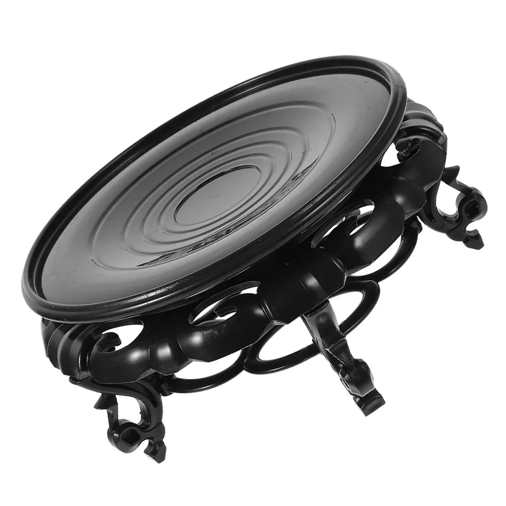 Resin Wood Display Tray Oriental Vase Stand Indoor Outdoor Flowerpot Holder Round Fishbowl Display Rack Living Room Office Patio