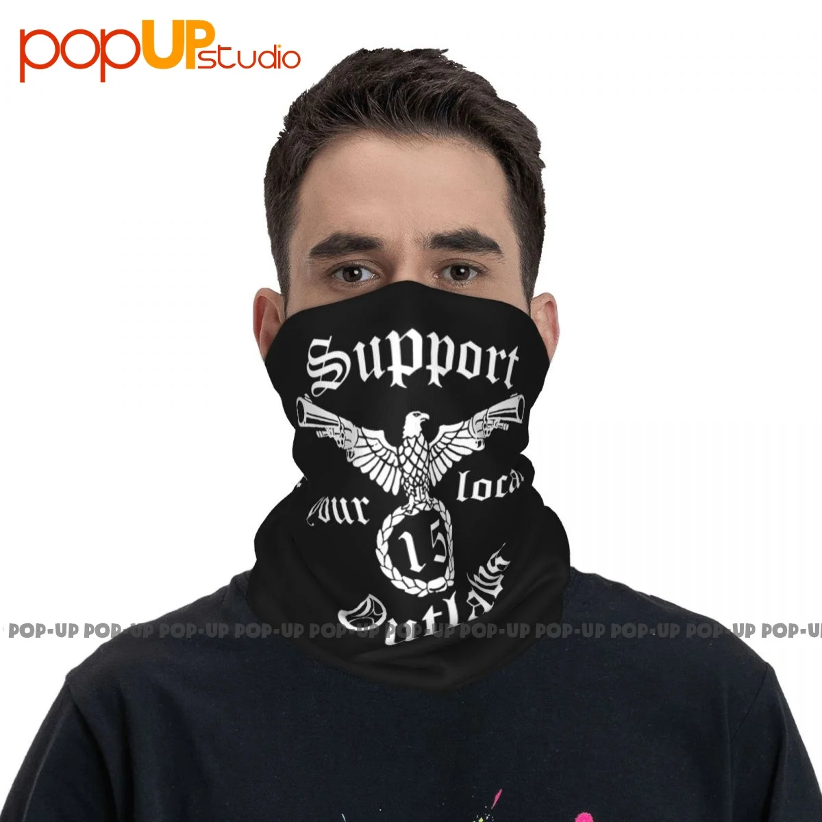 Support Your Local Outlaws Biker Motorcycle Mc Neck Gaiter Bandana Scarf Face Mask