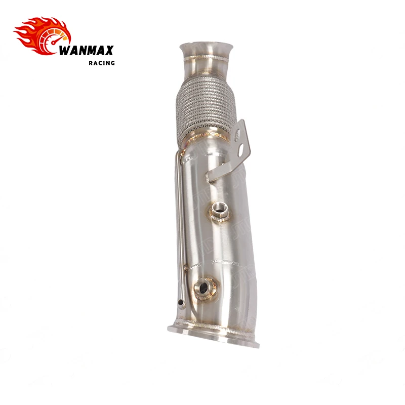 Stainless Steel 114mm Diameter Catless Downpipe for  B58 3.0T OPF Turbo Features Bellmouth Mid-Section Interface Direct Fit