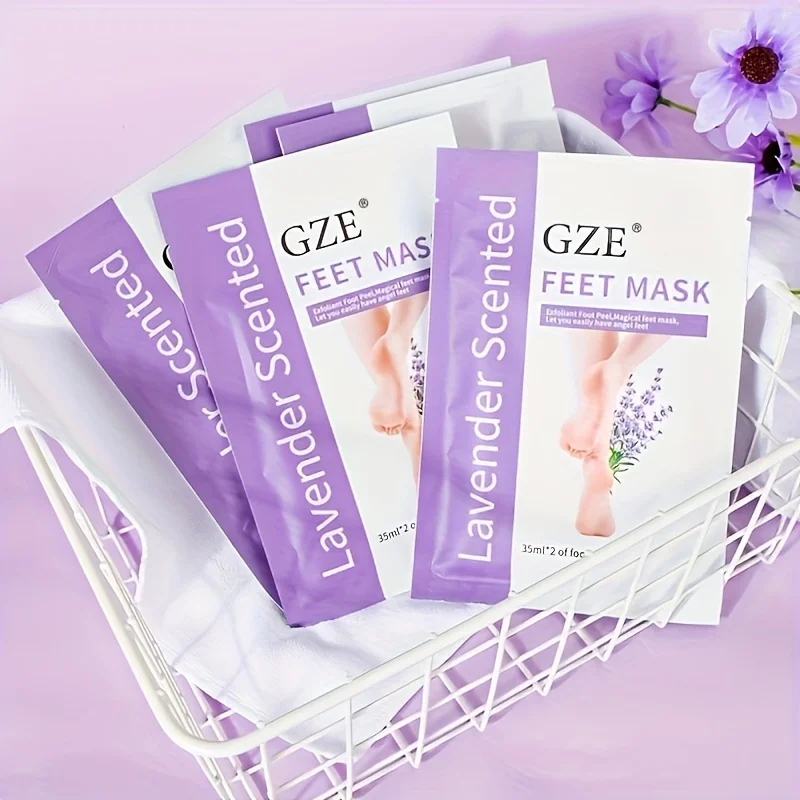 GZE Fußpeeling-Maske, hautpeelingende Fußmasken für trockene, raue, rissige Füße, Fersen, Hornhaut, Entferner abgestorbener Haut – Fußpeeling-Maske – Detail 2