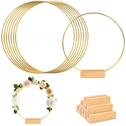 5pcs Metal Floral Hoop Wreath Macrame Craft Hoop Rings for DIY Wedding Wreath table Decor Christmas home Wall Hanging Craft