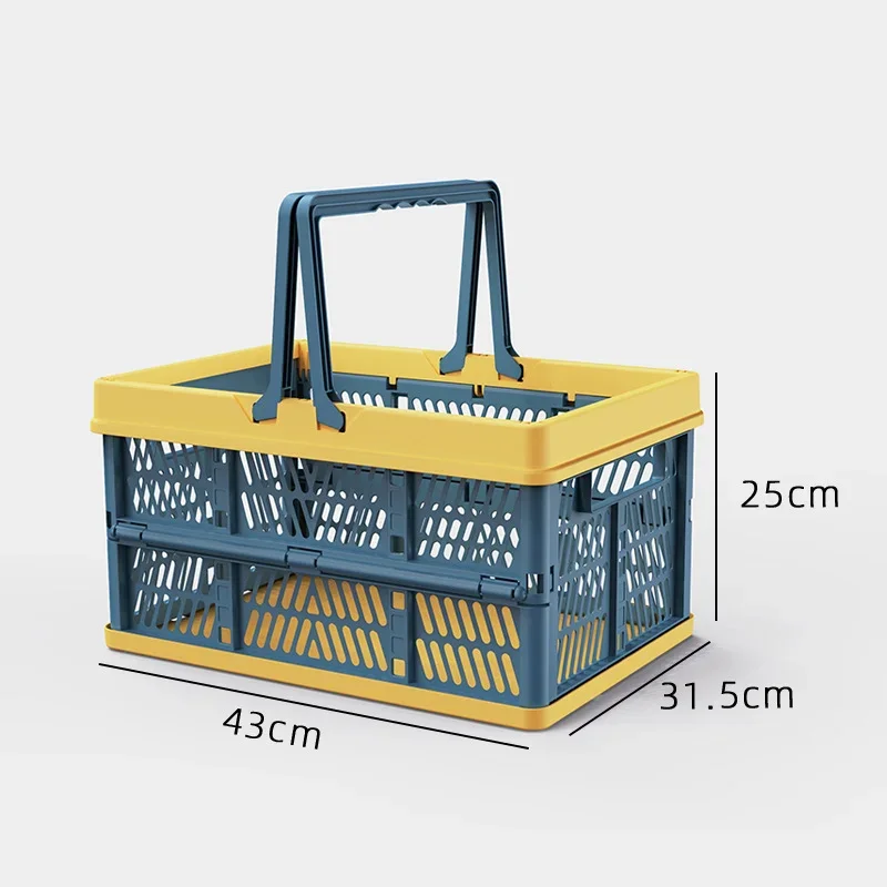 Keranjang penyimpanan plastik untuk rumah, keranjang berkemah luar ruangan portabel warna lipat bahan Polipropilena
