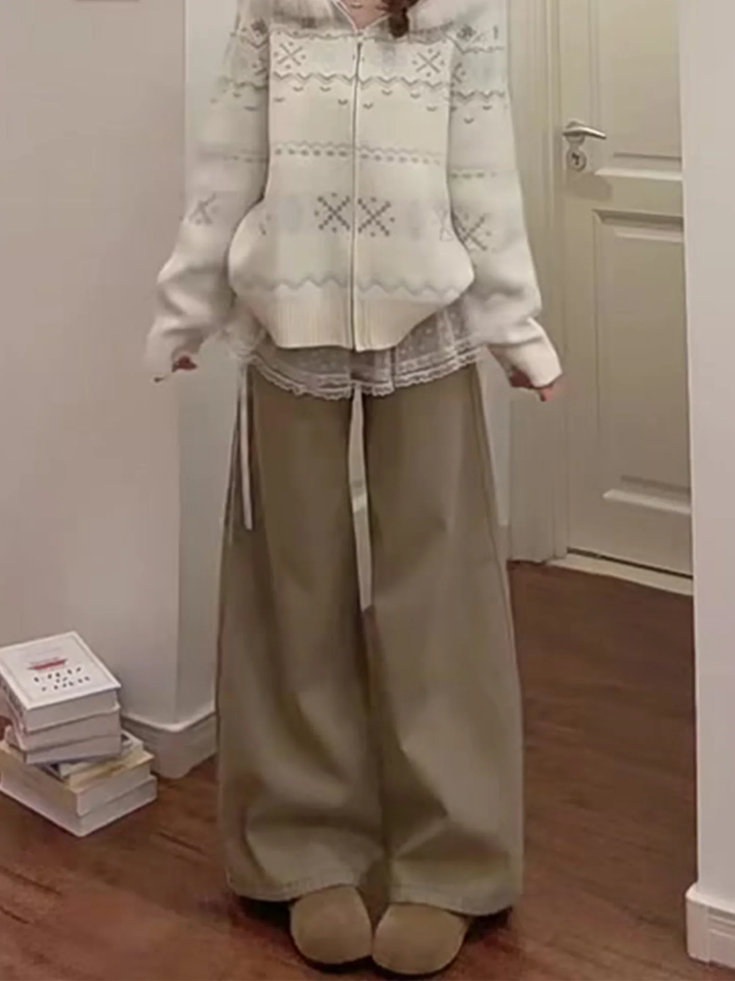 

American Style Summer 2026 New BF Lazy Wash Thin Khaki Color Jeans Women Loose Slim Wide Leg Pants High Waist Denim High Waist