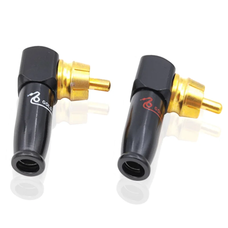 Hi-End DIY 90 Degree Elbow Snake King RCA plug audio signal cable connector HiFi audio terminal RCA plug