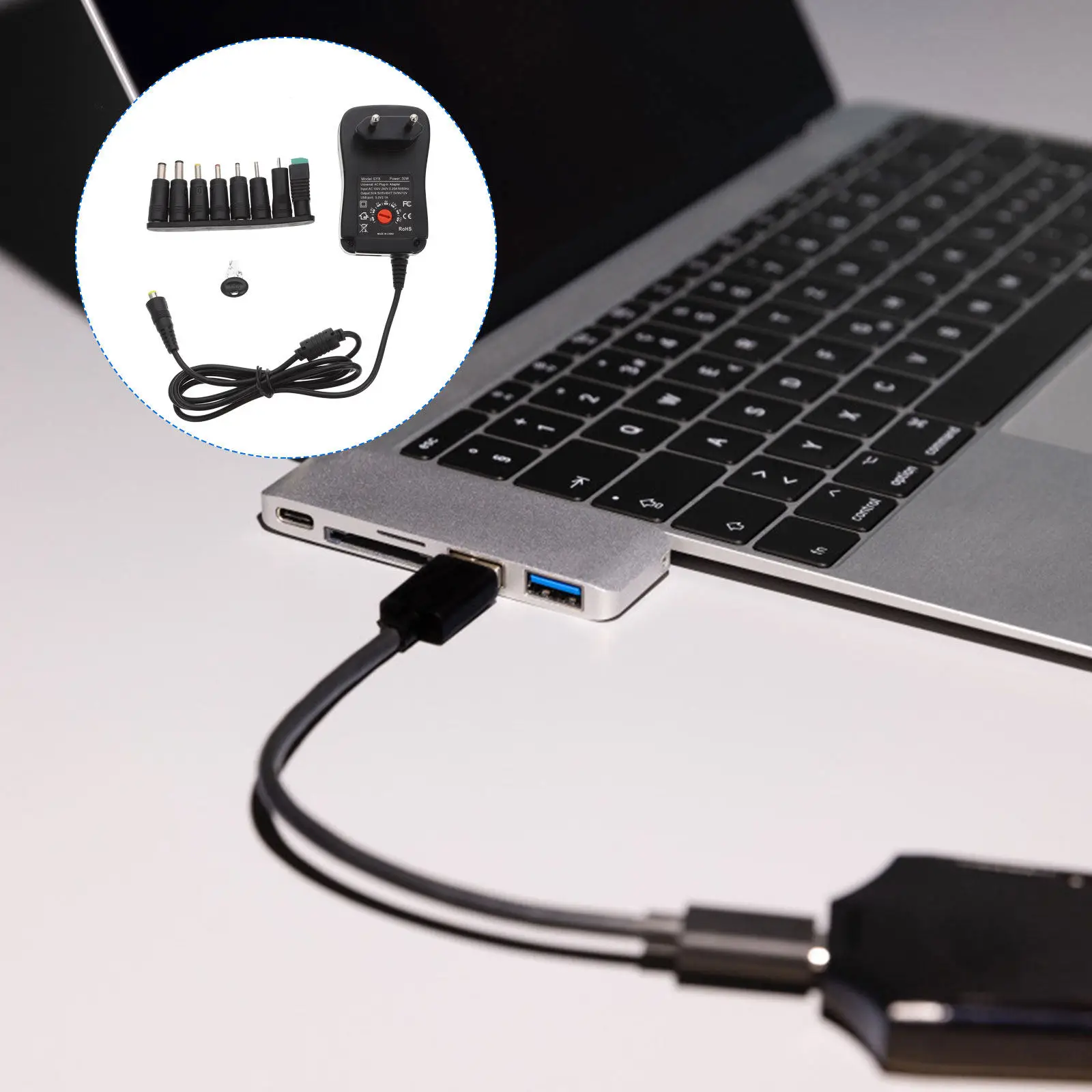 1Set Power Adapter Multi-Voltage Regulated Switching Dc Adapter Eu Plug Universal Electronics Power Supply for Smartphones