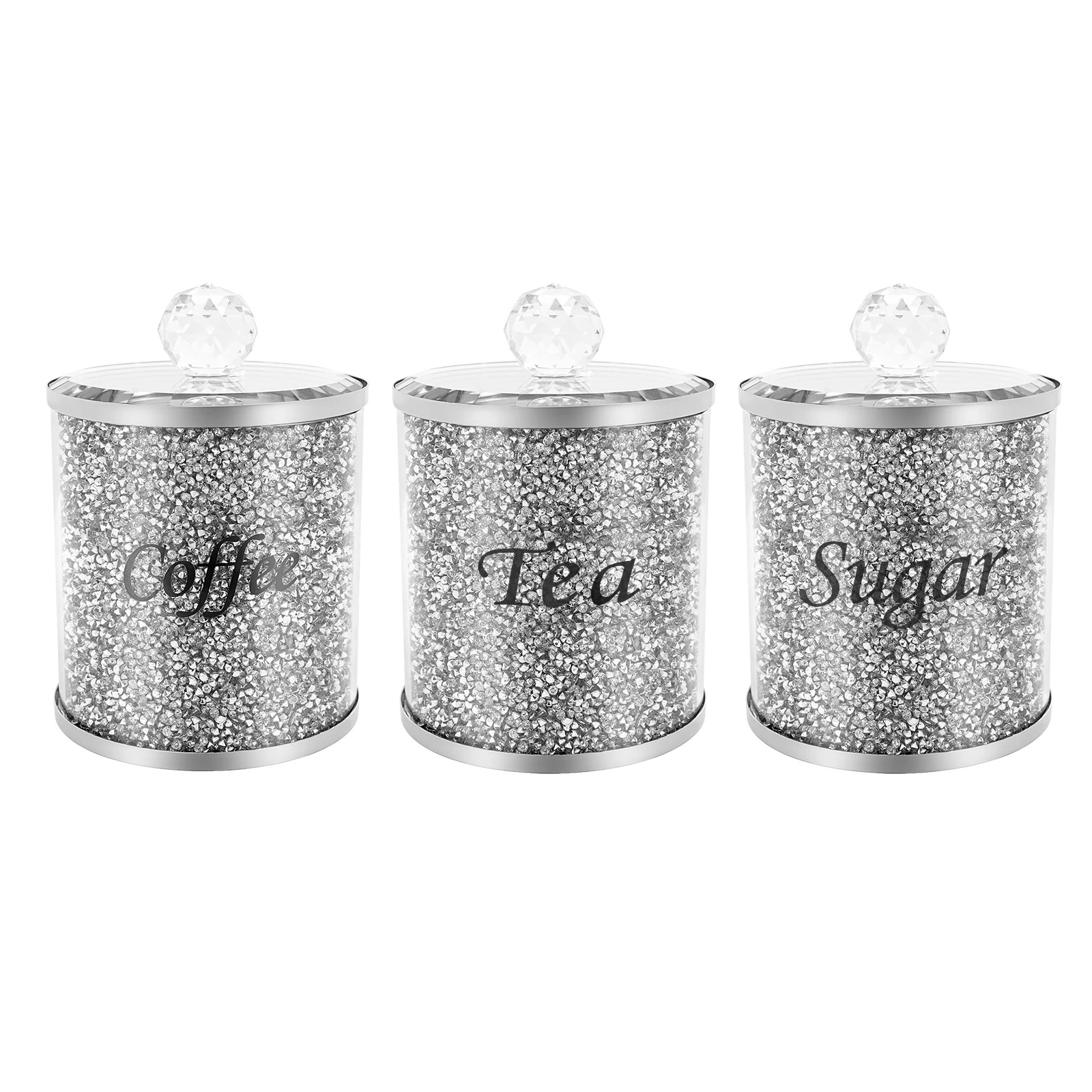 3-teiliges Kaffee-Zucker-Tee-Behälter-Set 10x14cm Moderner Glas-Kaffeebohnen-Organizer Lebensmittel-Aufbewahrungsdosen für Mehl & Snacks, Platzsparend – Detail 7