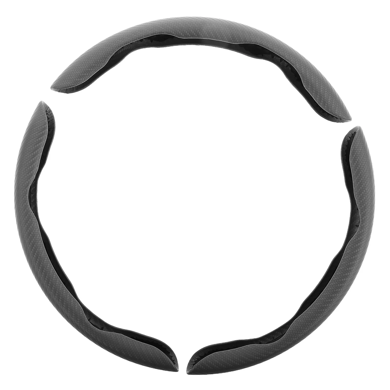 

3Pcs 15-Inch Steering Wheel Cover Carbon Fiber Texture Anti-Slip Grip Universal Fit All Season Car Interior Upgrade Accessory