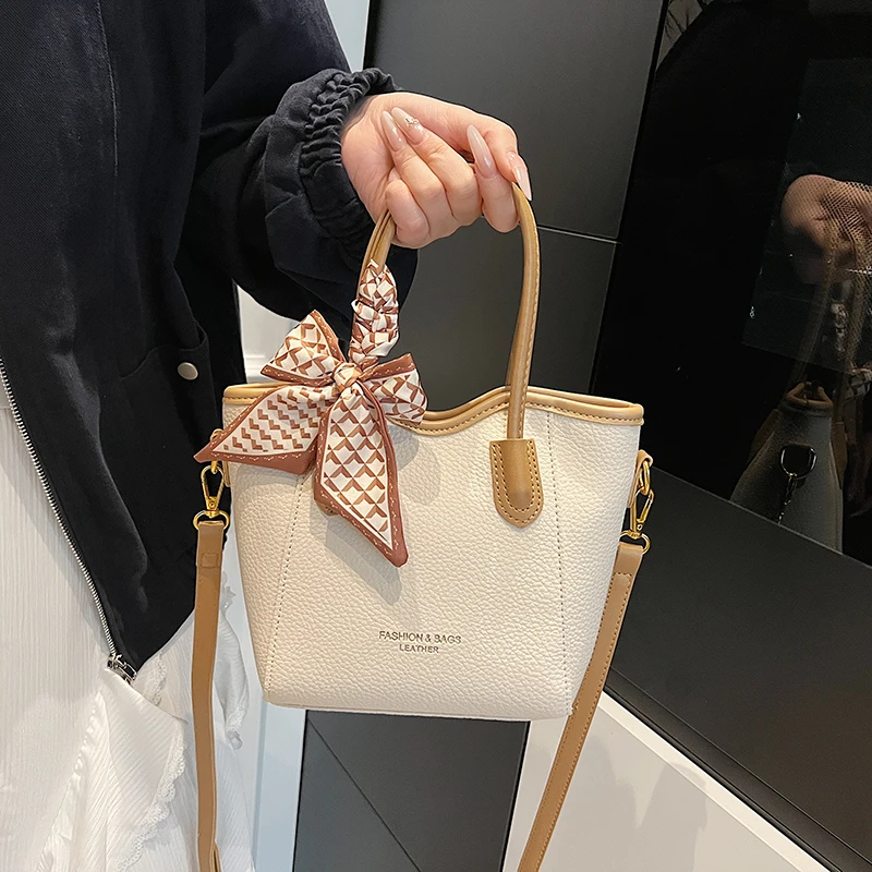 

New Women's Water Bucket Bags PU Leather Big Shoulder Purse Fashion Crossbody Handbags High-capacity Ladies Casual Shopping Tote