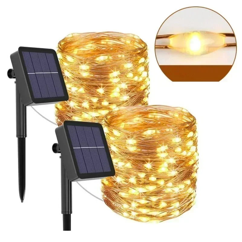Solar LED Fairy Light Outdoor 7M/12M/22M/32M Waterproof Garland String Lights Christmas Party Garden Decor Solar Lamp