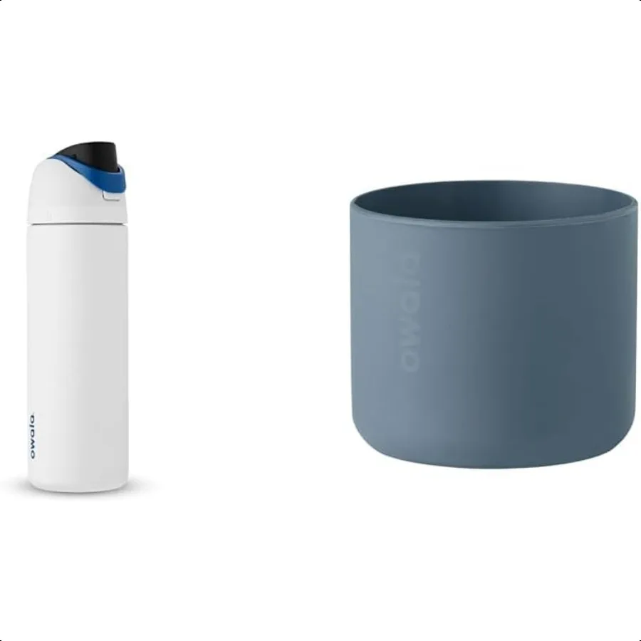 

FreeSip Insulated Stainl Steel Water Bottle with Straw Silicone Boot AntiSlip Protective Sleeve