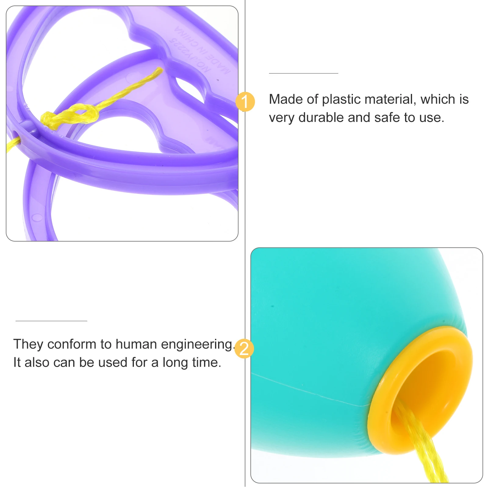 

2Pcs Hand Pulling Balls Plastic Kids Outdoor Game for Family Parties Exercise Coordination and Cooperation Lightweight Double