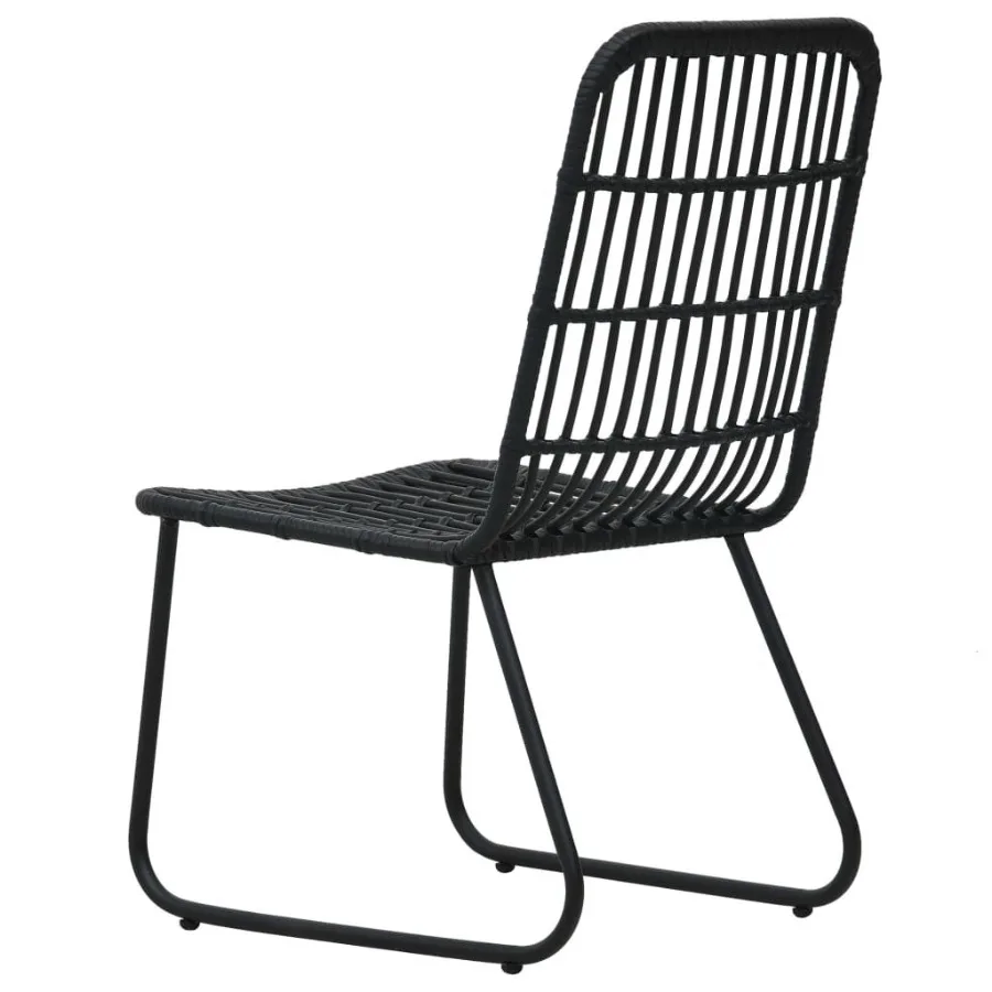 Cadeiras de pátio 2 unidades Poly Rattan preto