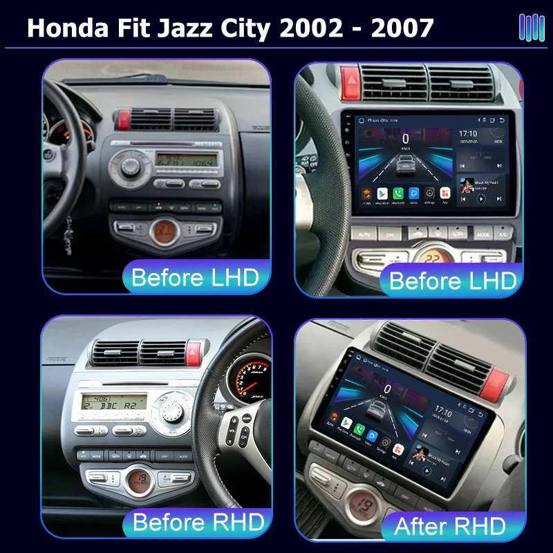 AI VOICE roadivox Android car radio for Honda Fit Jazz City 2002 2007 stereo GPS Navigation video Multimedia Player tape