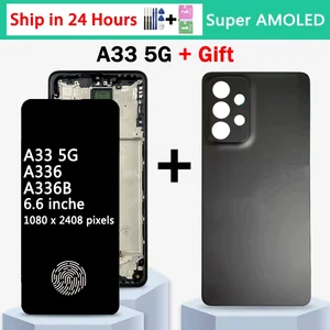 Bilashmart Super AMOLED with Fingerprint Samsung A33 5G LCD SM A336E SM A336B SM A336M Display Touch Screen Digitizer Assembly