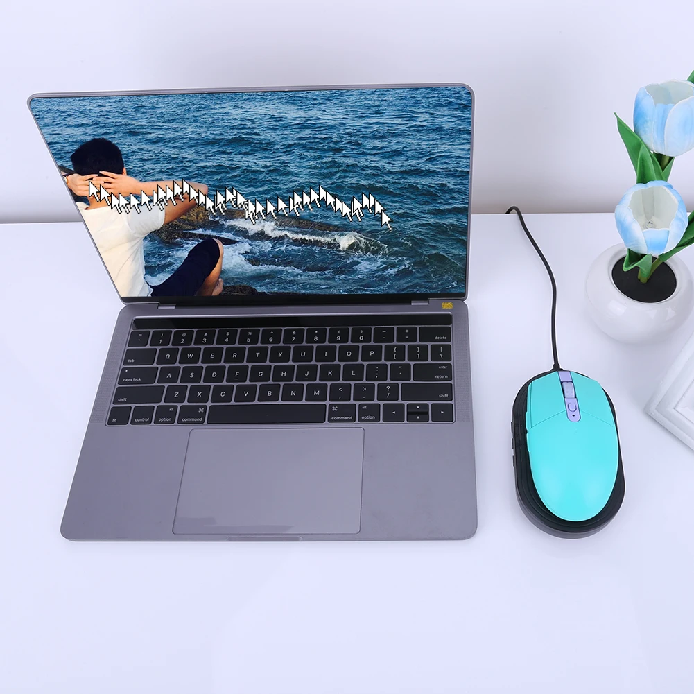 ماوس جيجلر ماوس ويغلر شاكر محرك مجاني غير قابل للاكتشاف مع مؤقت/زر تبديل كابل USB C يبقي الكمبيوتر/الكمبيوتر المحمول مستيقظًا #2