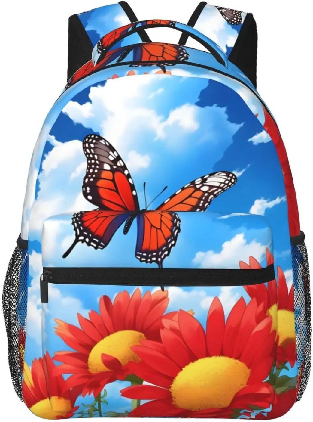 

Сумка для ноутбука «Снова в школу», легкий рюкзак для ноутбука с весенним бабочкой и цветком, легкий многоцелевой дорожный повседневный рюкзак Uni