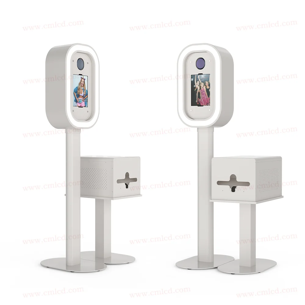 New Arrival Lightweight 13kg Oval Aluminum Photo Booth Dual Remote APP RGB Lighting & Top Flash Mount Holes Rental Photo Booth