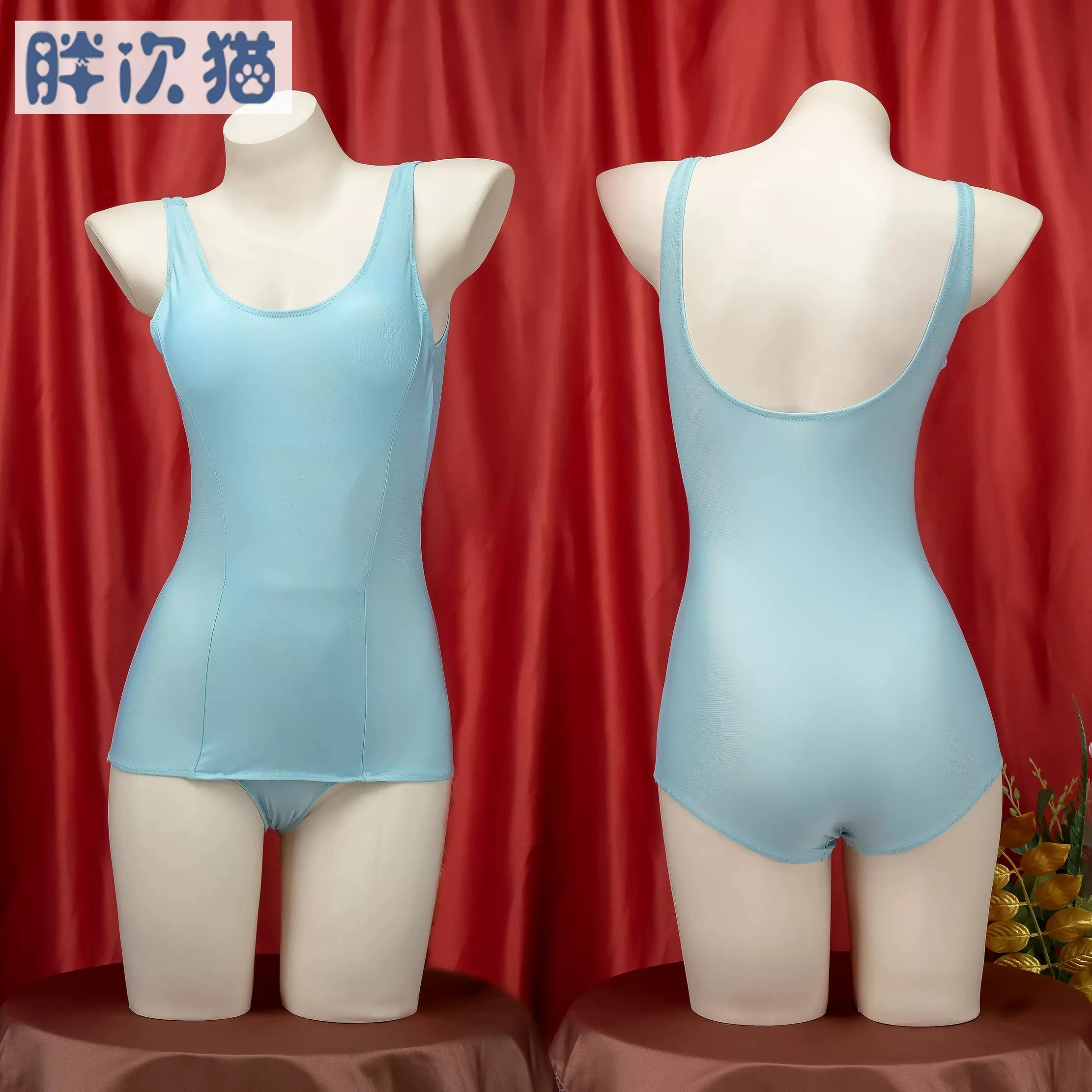 

Light Blue Student Swimsuit Cute Swimsuit Backless Underwear Jumpsuit Cosplay Costume Girls Women Uniform JK