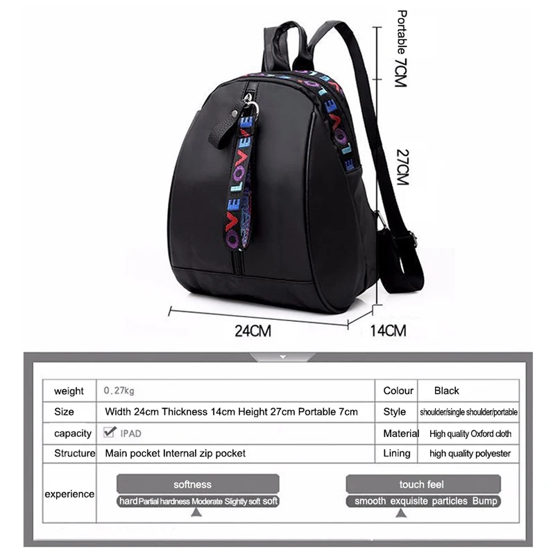 Women Mini Backpack Shoulder Bag Teenage High-capacity Multi-Function Bagpack Female