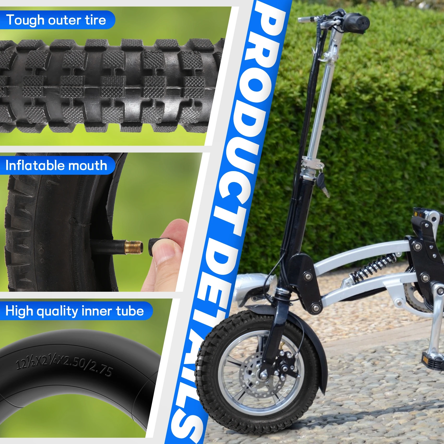 

A03G-12 1/2X2.75 Tyre+Inner Tube For 49Cc Motorcycle Mini Dirt Bike Tire MX350 MX400 Scooter Tire 12-Inch Wear-Resistant Tire