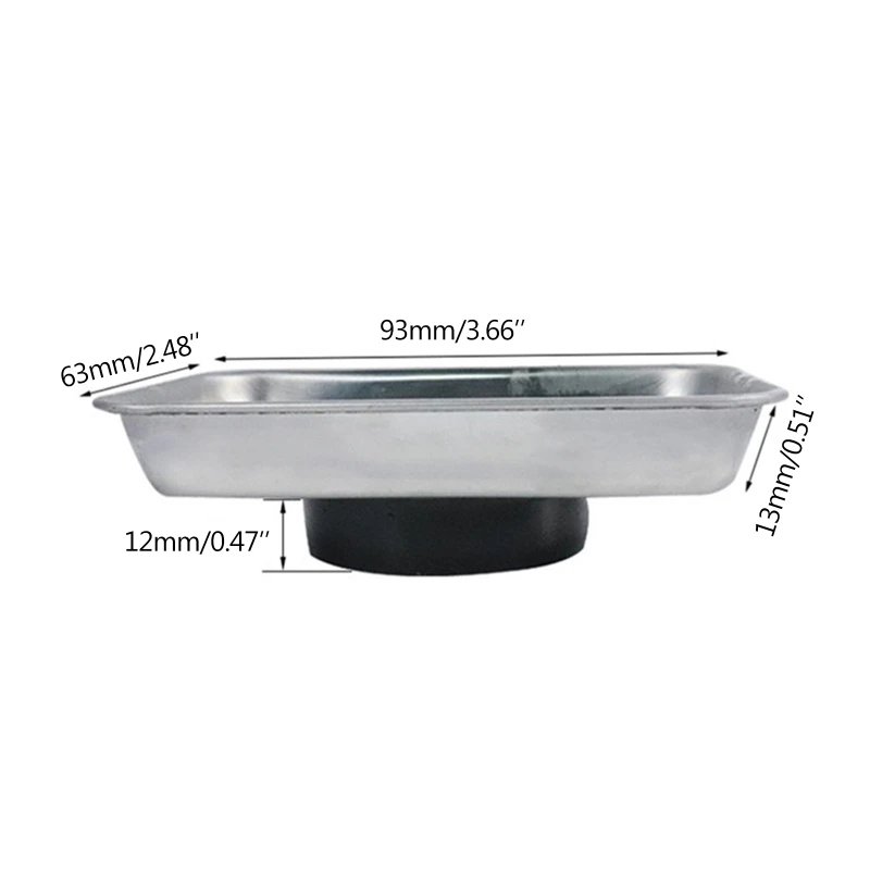 4 Inches Stainless Steel Magnet Trays Metal Parts & Tool Organization Durable