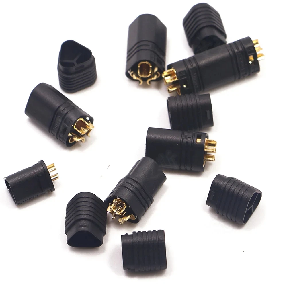 Amass-MT60 3 Pole Bullet Connector Plug Set para RC ESC para Motor, Multicopter, Quadcopter, Avião, 3.5mm, 2 Pares