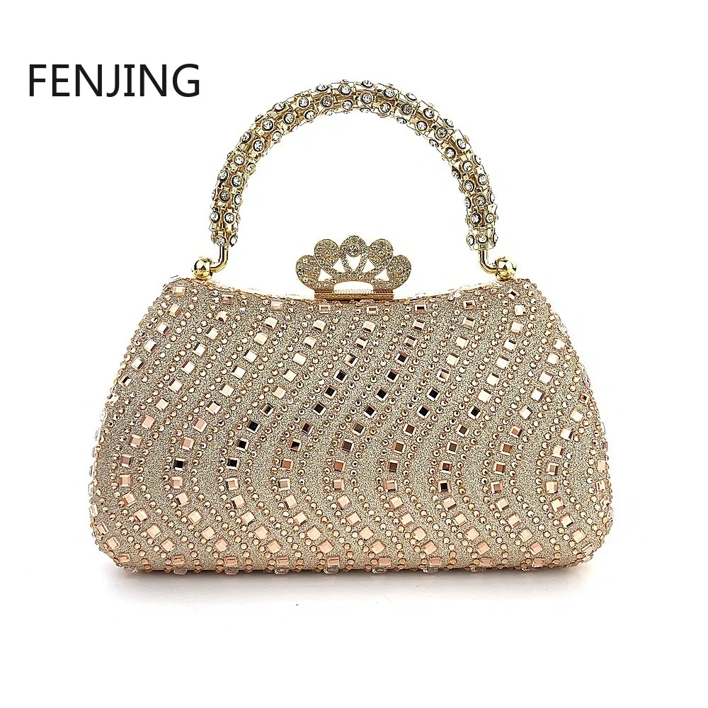 

Luxury Fashion Diamonds Women's Handbags Full Rhinestone Design Evening Party Clutch Bag Portable Tote Shoulder Messenger Bags