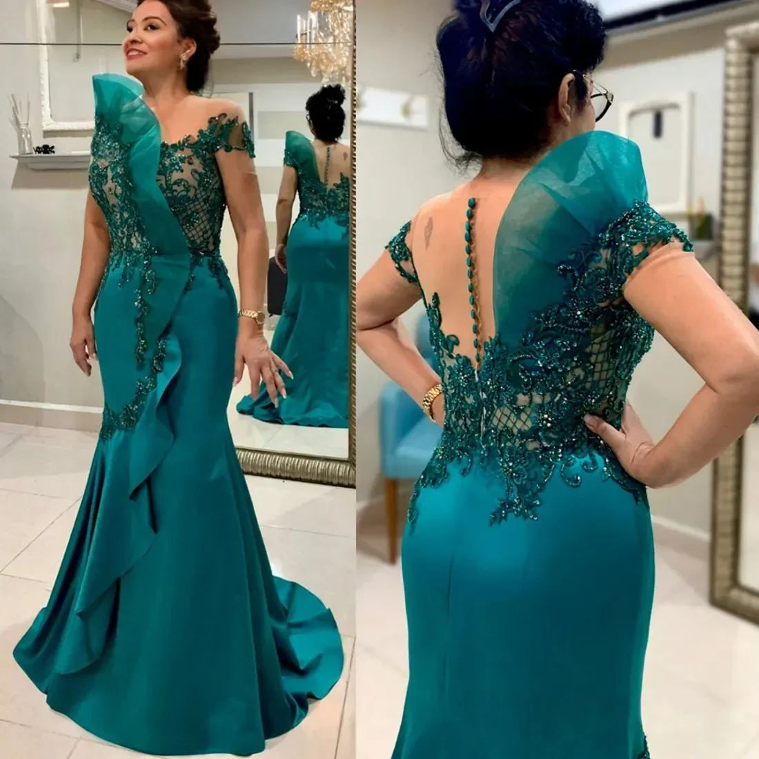 Maßgeschneidertes 2026 neues elegantes Meerjungfrau-Pailletten-Aufkleber-Partykleid für Hochzeitsgäste, langes, rückenfreies, sexy formelles Abendkleid
