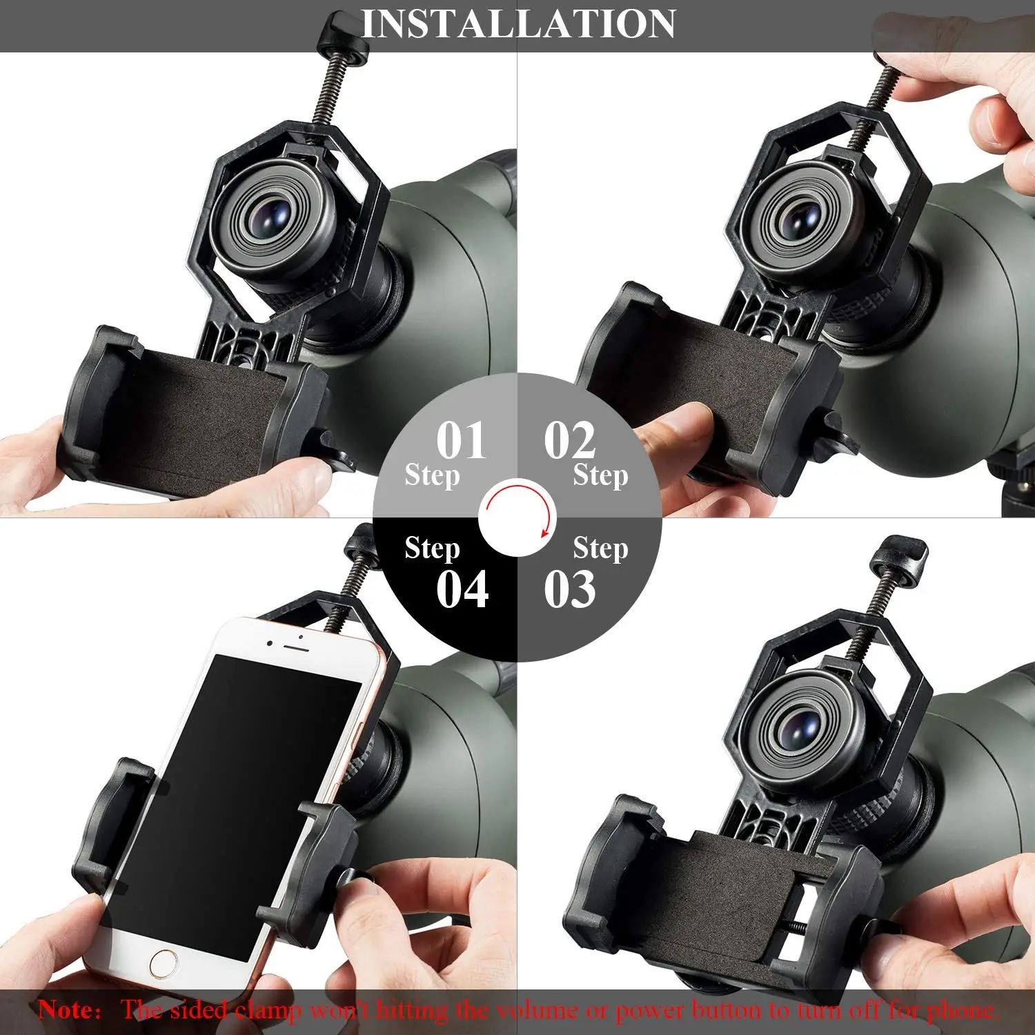 Universal Cell Phone Adapter Clip Mount Binocular Monocular Spotting Scope Telescope Phone Holder Support Eyepiece