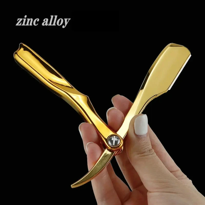 Męska profesjonalna brzytwa fryzjerska ręczna golarka krawędź prosta golarka ze stali nierdzewnej składana golarka do golenia cena hurtowa