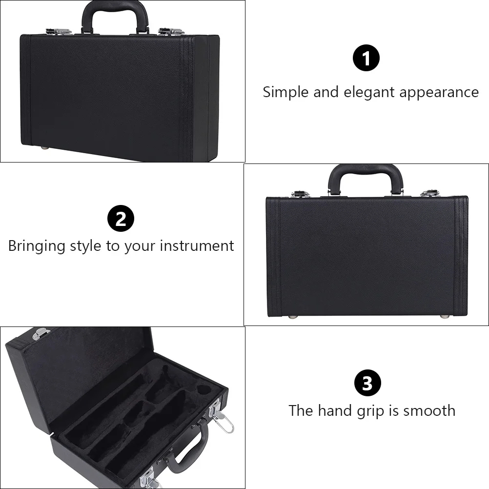 

Padded Shockproof Clarinet Box Hard Shell Replacement Carrying Case Dustproof Bottom Nails Comfortable Grip Musical