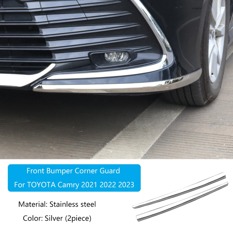Stainless Steel Front Bumper Corner Trim Guard For TOYOTA Camry 2021 2022 2023 LHD RHD Scratch resistant decoration Accessories