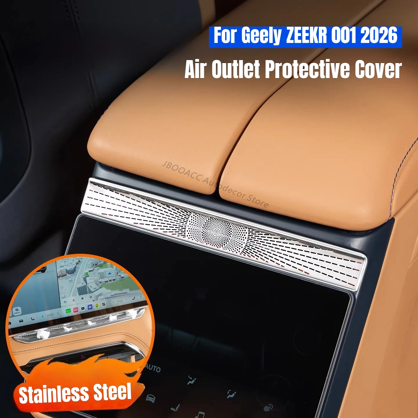 

For Geely ZEEKR 001 2026 Refreshed Center Console Air Outlet Vent Protective Cover Rear Dust Cover Sticker Interior Accessories
