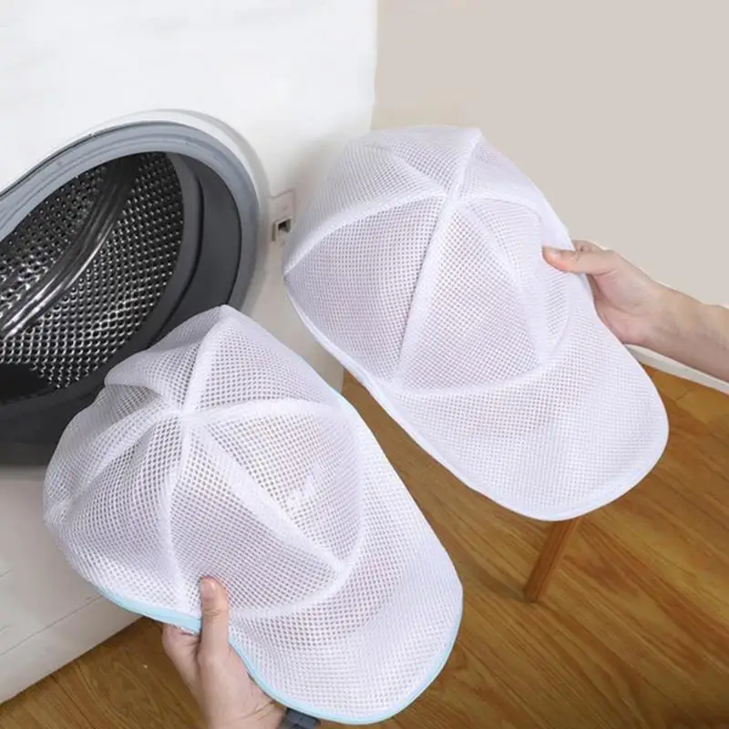 1/2PCS Hat Wash Protector Baseball Cap Cleaner Laundry Bag Wash Hat Bag Washing Machine Mesh Bag Household Cleaning Supplies