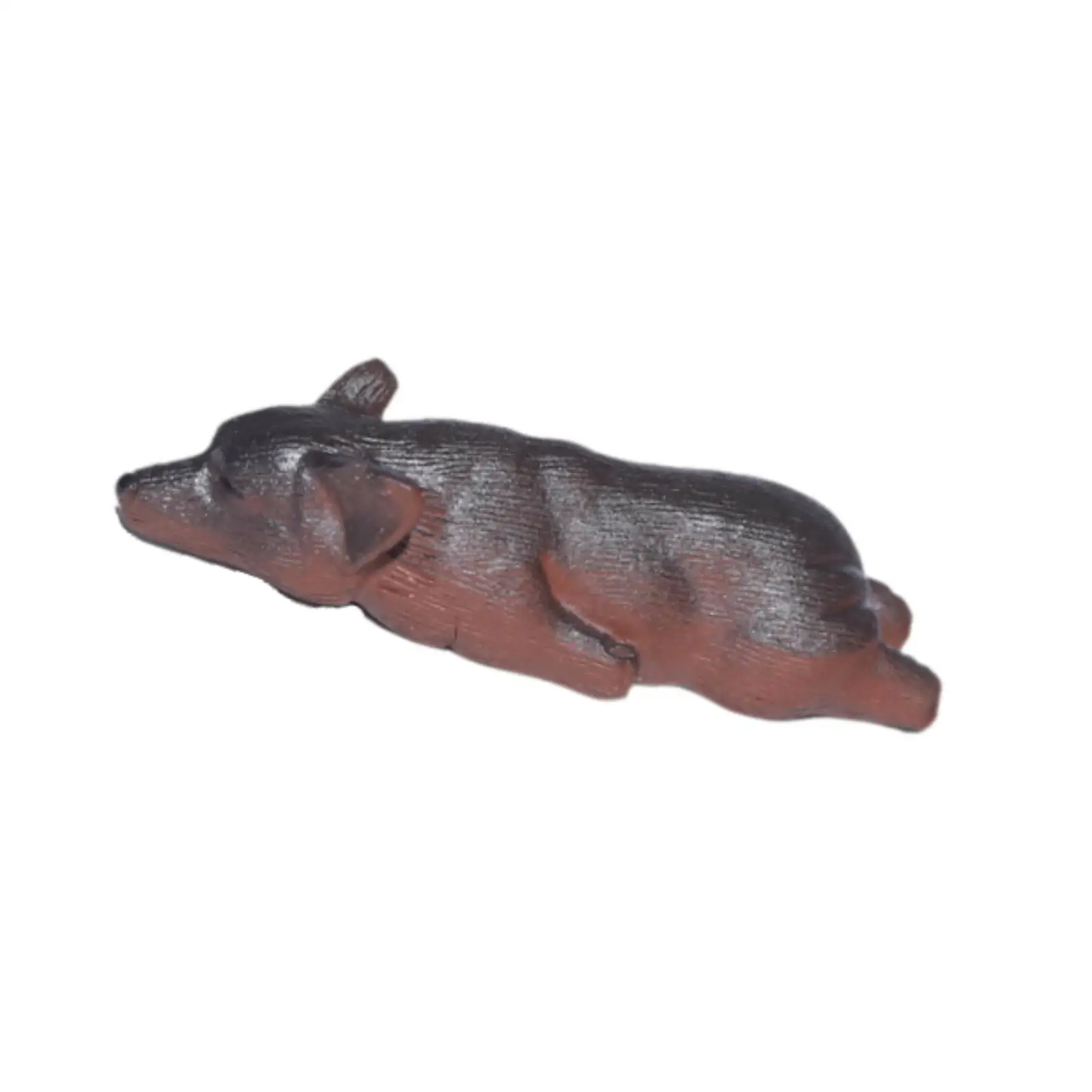 Sleeping Dog Sculpture Mini Tea Pet Figurine Cute Kung Fu Tea Pet Model Tabletop Ornament for Fairy Garden Artistic Accessories