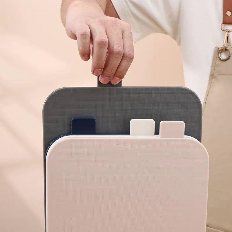 

B08B-4-Piece Plastic Cutting Board Set - Multifunctional, Non-Slip, Double-Sided For Kitchen Use