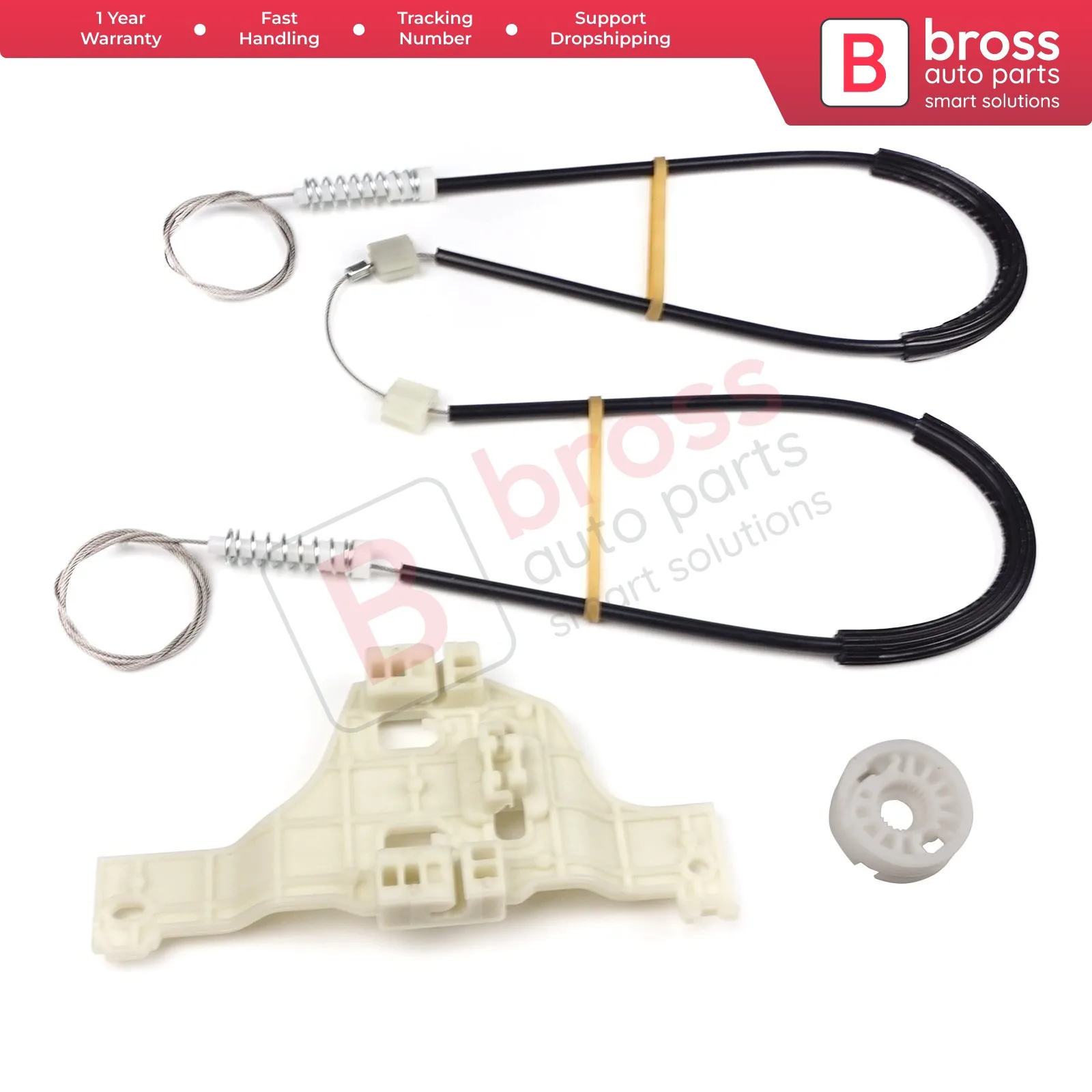 Bross Auto Parts BWR5092 Electrical Power Window Regulator Repair Kit Rear Right Door for Renault Megane 3 2008-2016