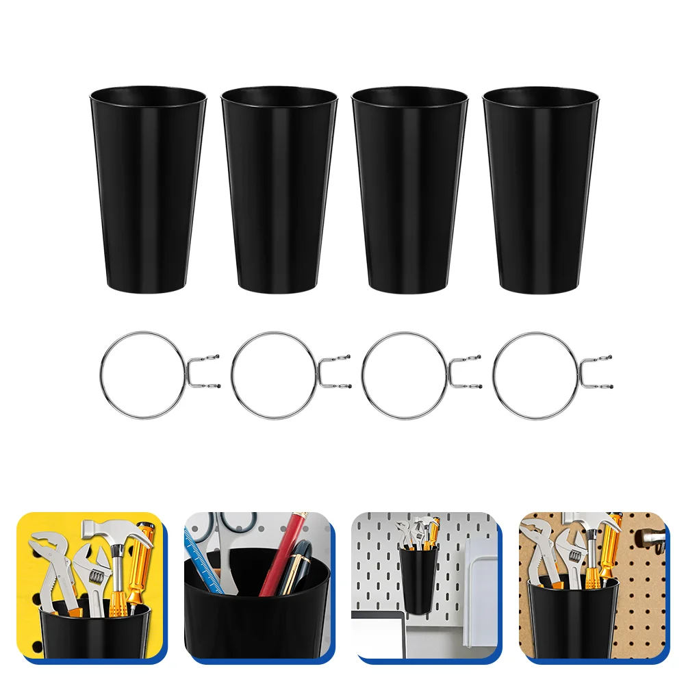 

4 Sets Bin Orifice Cup Holder Pegboard Accessories for Craft Room Wall Organizer Glassware