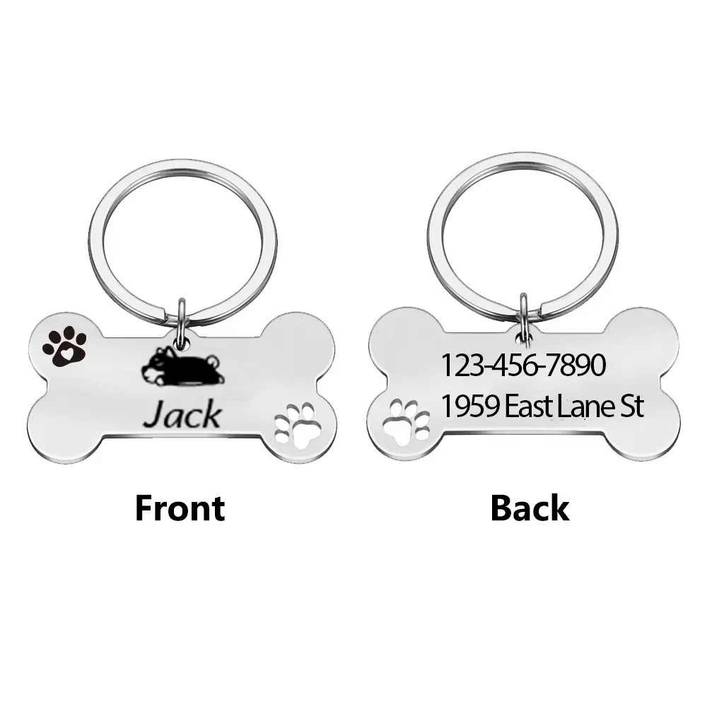 

1 pc cute rest dog Pets Name Tags Laser Engraving Dog Tag Personalized Pet ID Tag For Dog
