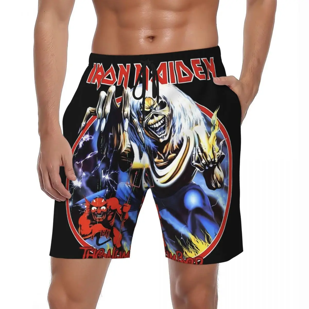 Bathing Suit I-Iron Maidens Heavy Rock Band Gym Shorts Summer Stylish Beach Shorts Man Design Sports Breathable Swim Trunks