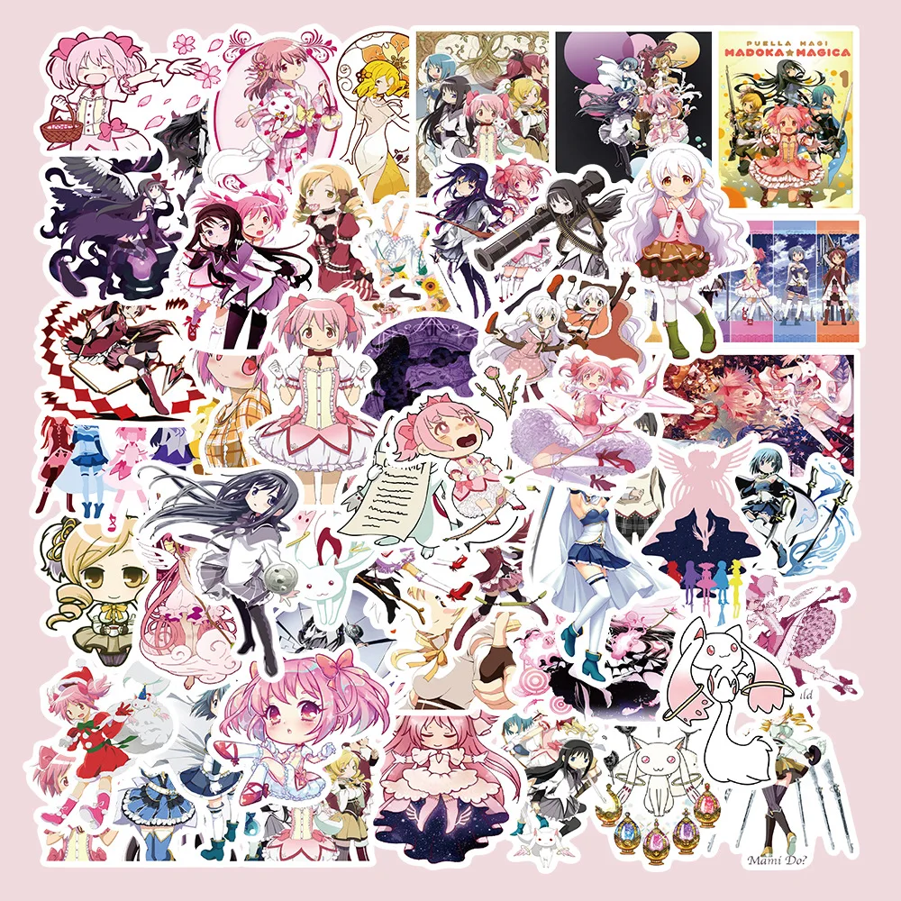 50pcs Puella Magi Madoka Magica Graffiti Sticker Luggage Scooter Cartoon Cute Girl Laptop Phone Sticker