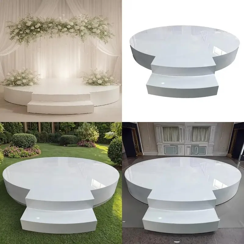 Modern Acrylic White Round Stage Wedding Decoration